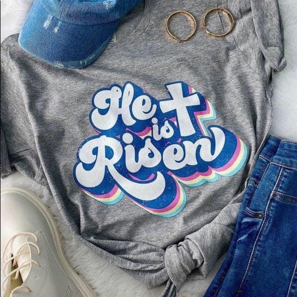 He Is Risen Women’s Tee Bella Canvas Size S